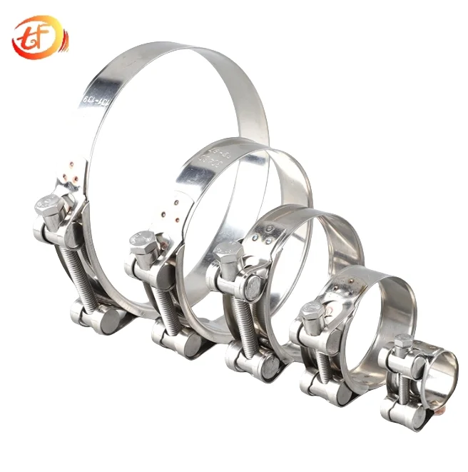 Manufacturer Double Piple Clamps Metal Stainless Steel Spring Hose Clamp Type Exhaust Heavy Duty Hose Clamps