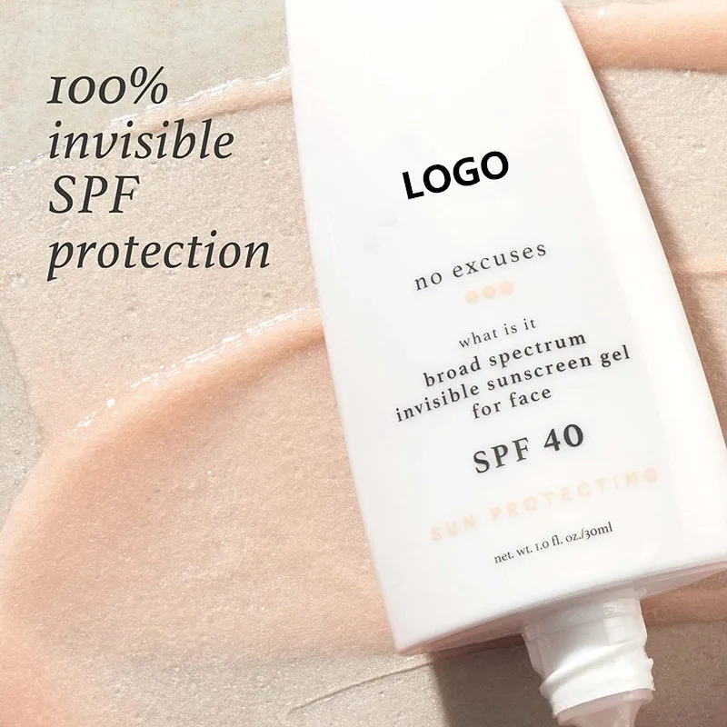 Частная торговая марка широкого спектра SPF 40 + светящийся увлажняющий солнцезащитный гель для лица с витамином Е