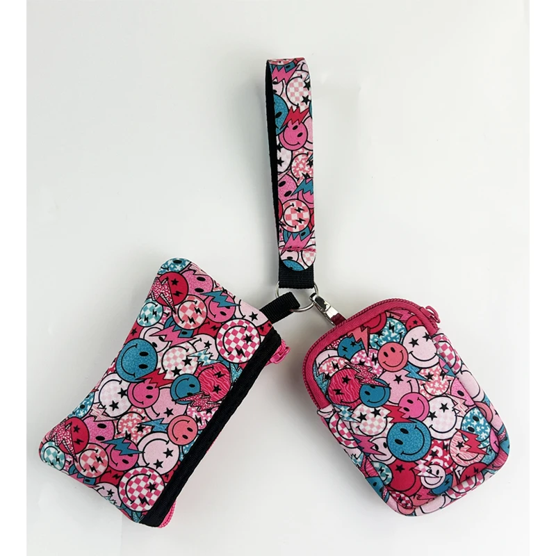 High Quality Small Keychain Accessories Wallet Dual Pouch Portable Detachable Coin Purse Card Holder