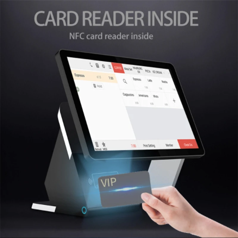 Manufactory direct order and pay machine pos systems with printer point of sale double screen pc snow cash register