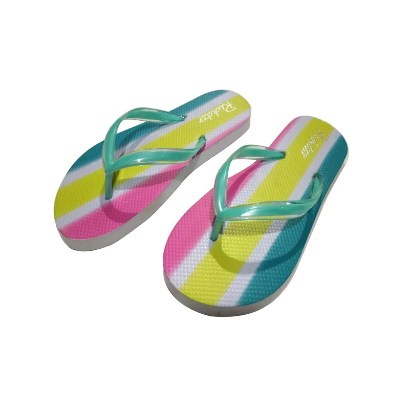 2020 Colorful women pvc shoes flip flop ladies flat beach slipper