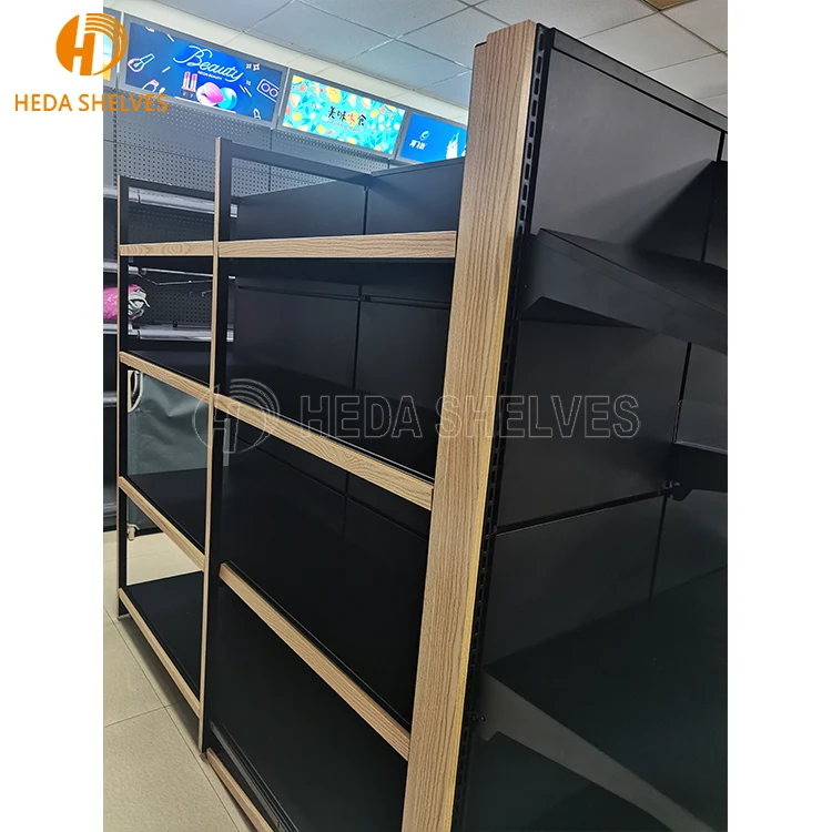 Cheap Price Grocery Store Display Racks Supermarket Shelf Wooden Gondola Shelving Wall Shelves for Retail Store