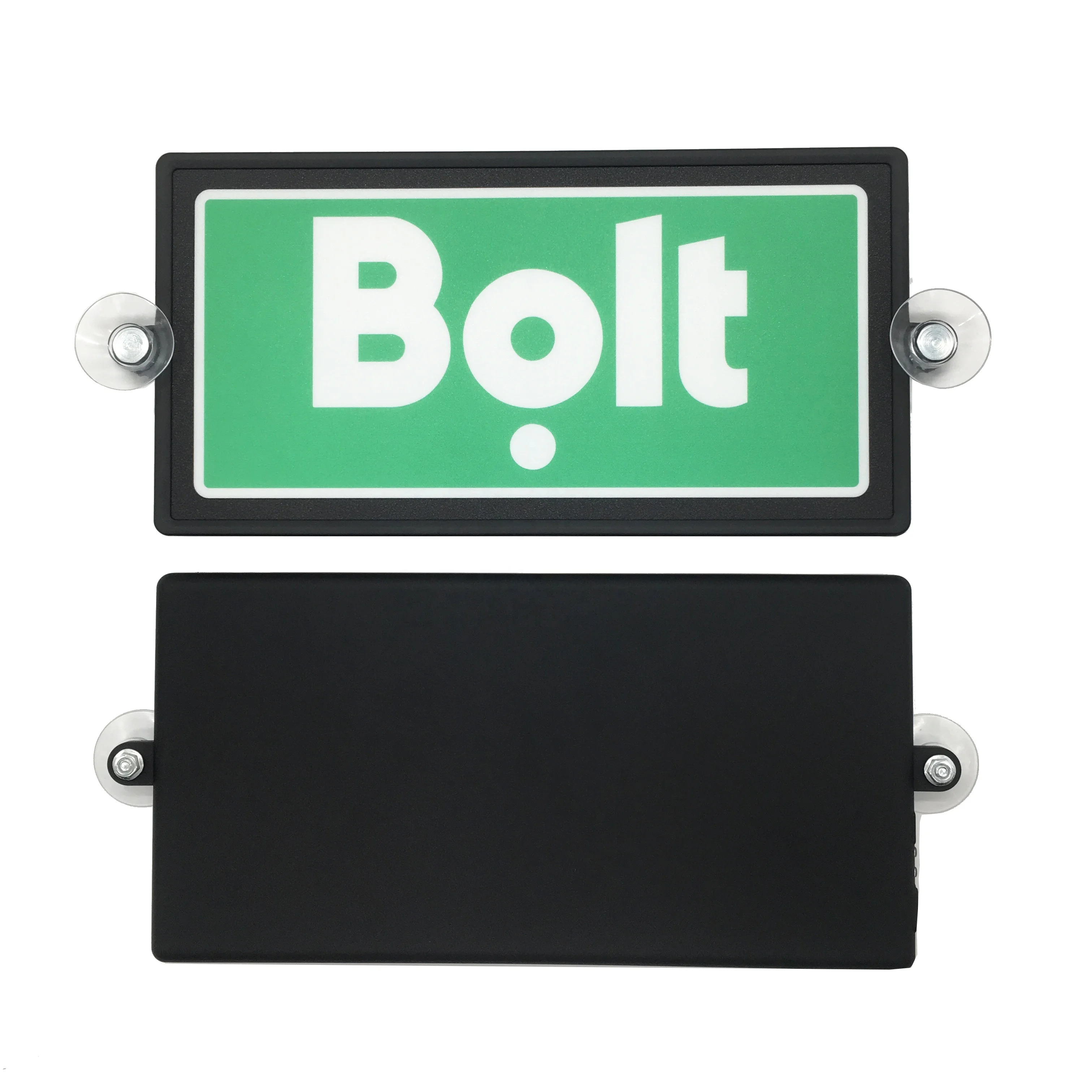 Constant light up BOLT SIGN ACCESSORIES LOGO GLOW LED LIGHT SIGN with Lithium Ion Battery USB Charge using 2 pcs suction cups