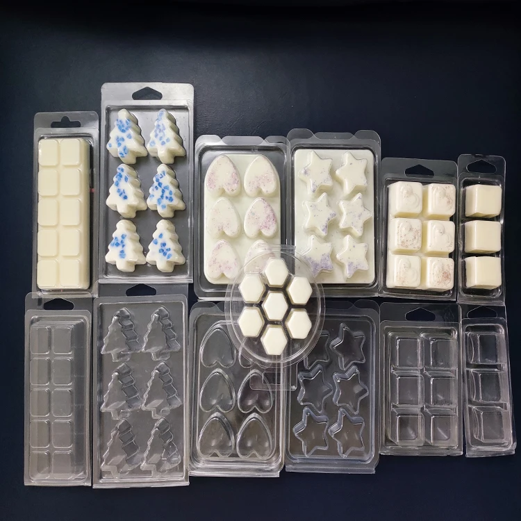 
Customizing Heart Shape Clear Wax Melts and Candle Clamshell Packaging 