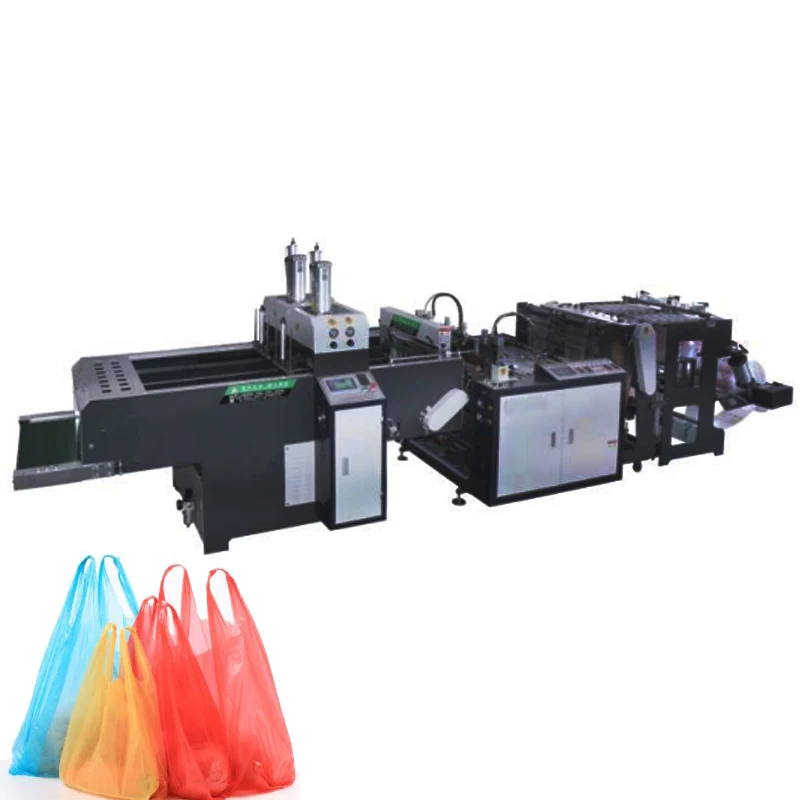 Polythene Plastic Shopping Fruit Bag Making Machine Automatic PE Biodegradable T-shirt Carry Bag Making Machine Price