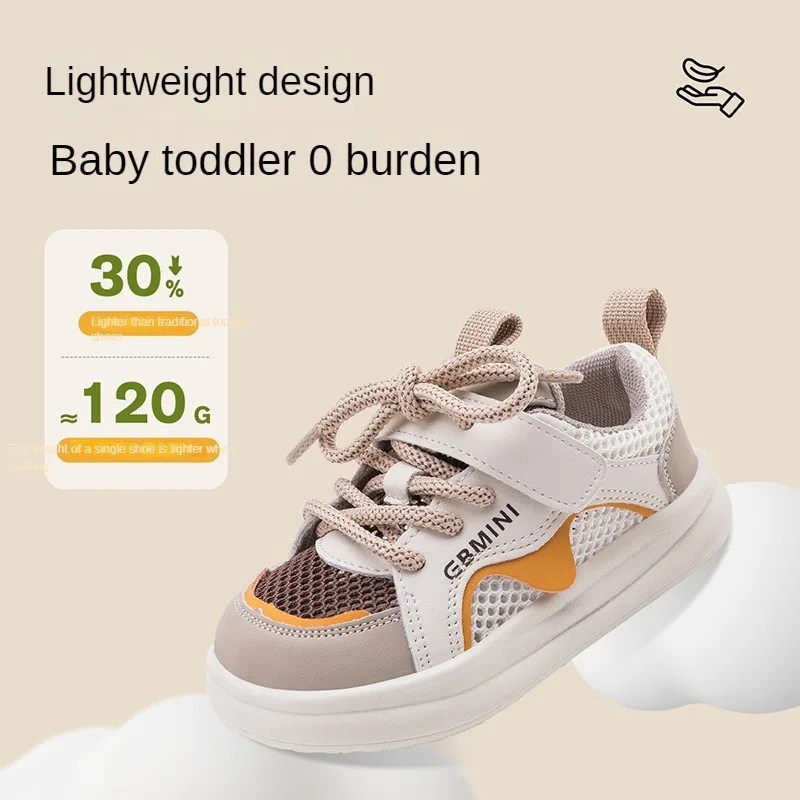 Ebmini 2024 summer new breathable mesh surface non-slip soft sole babies toddler shoes
