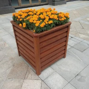 Outdoor aluminum standing decorative metal extra large pots and planters box flower pot in bulk big size