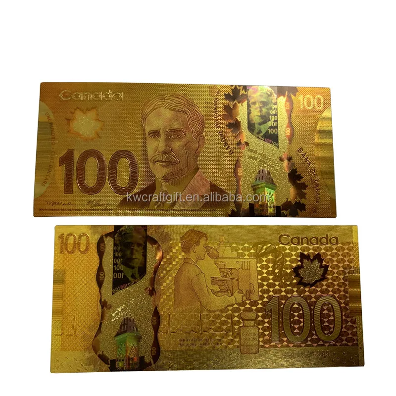 новый продукт канадского  сто долларов  купюры коллекция CAD 100 золотая фольга Канада Долларовые купюры
