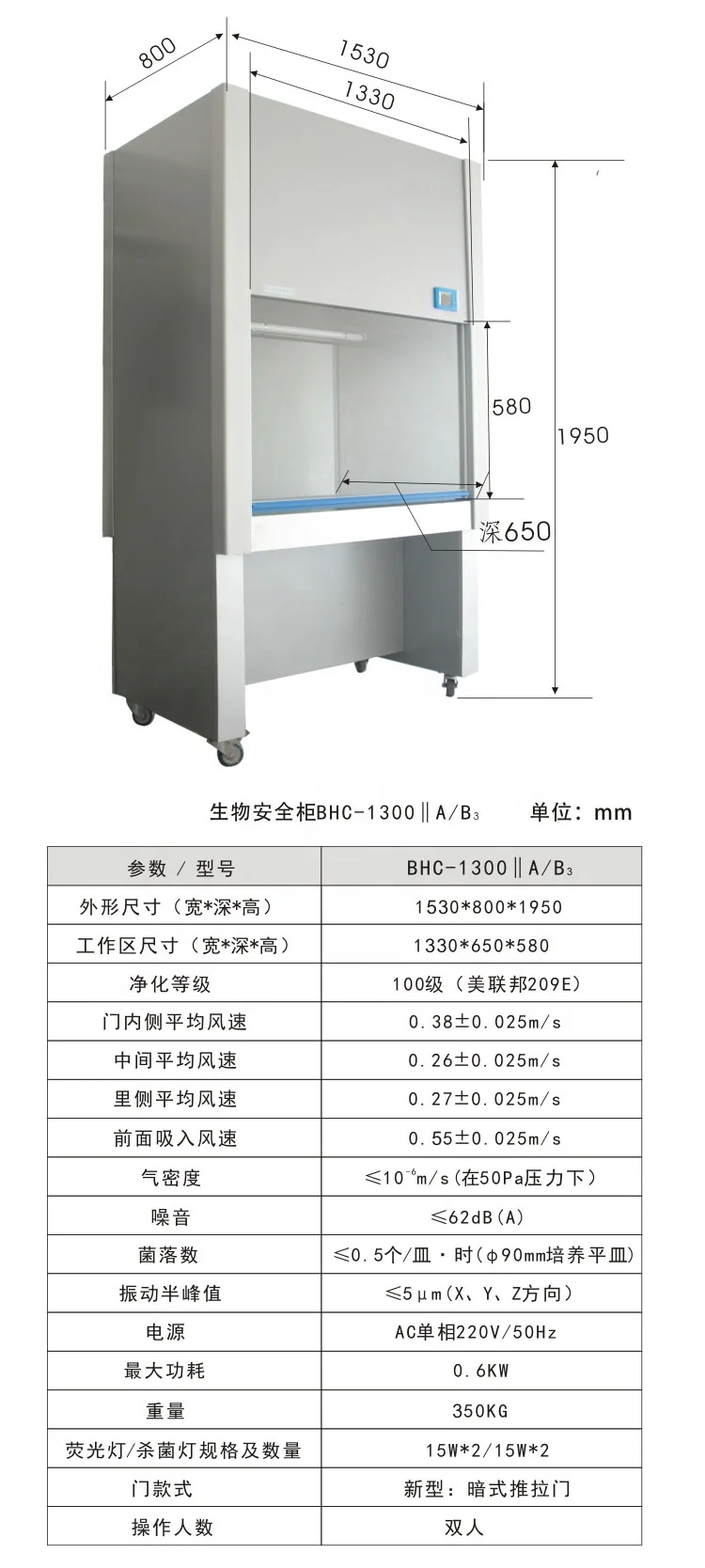 
100 class bio-safety isolation equipment Biological Safety Cabinet bio-safety isolation equipment 