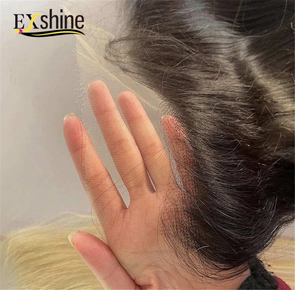 
4x4 5x5 6x6 7x7 HD Thin Skin Transparent Swiss Silk Base Middle Three Part Straight Curly Top Lace Frontal Closure with Bundles 