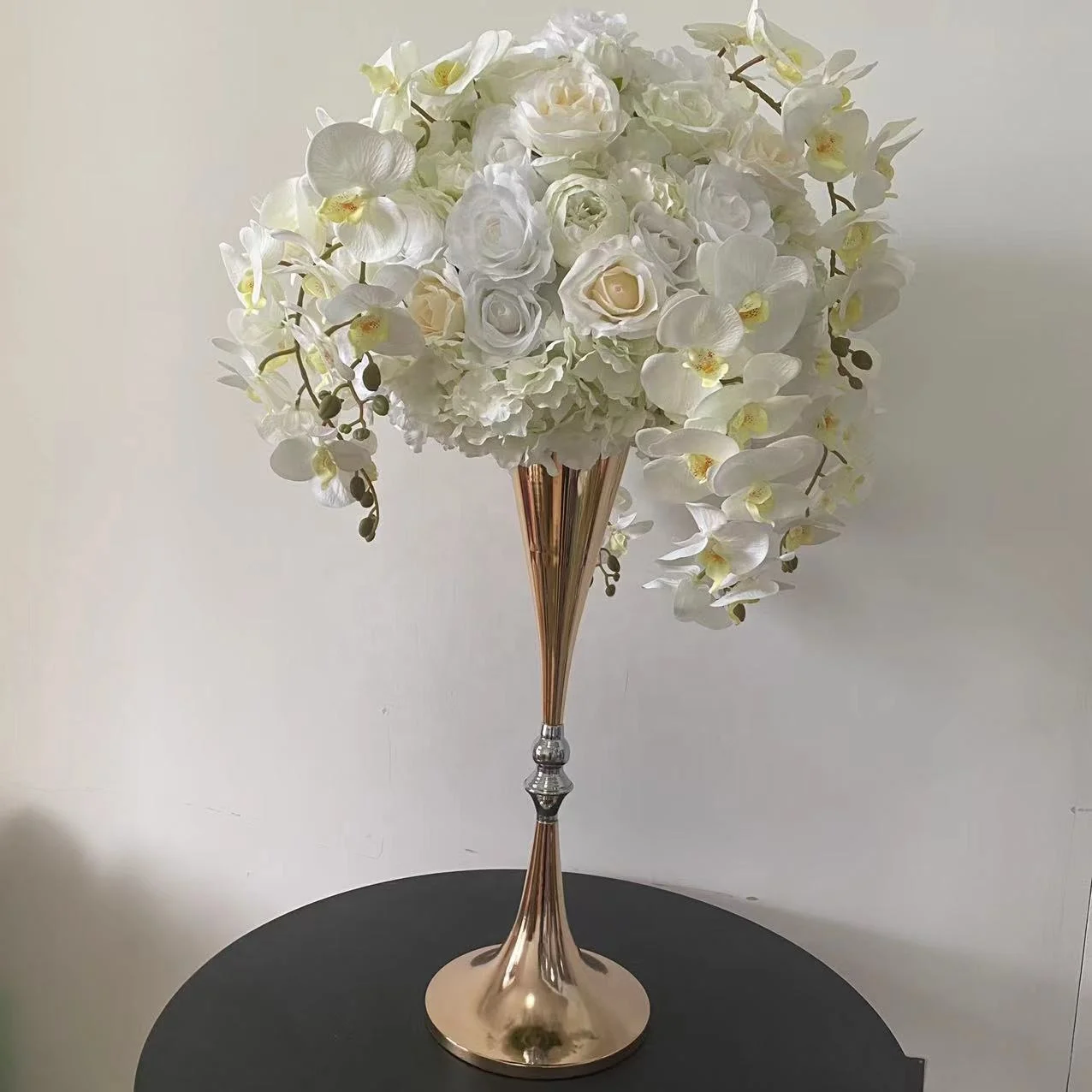 purple mini flowers flower ball with olive green leaves branches for wedding table centerpiece floral arrangements