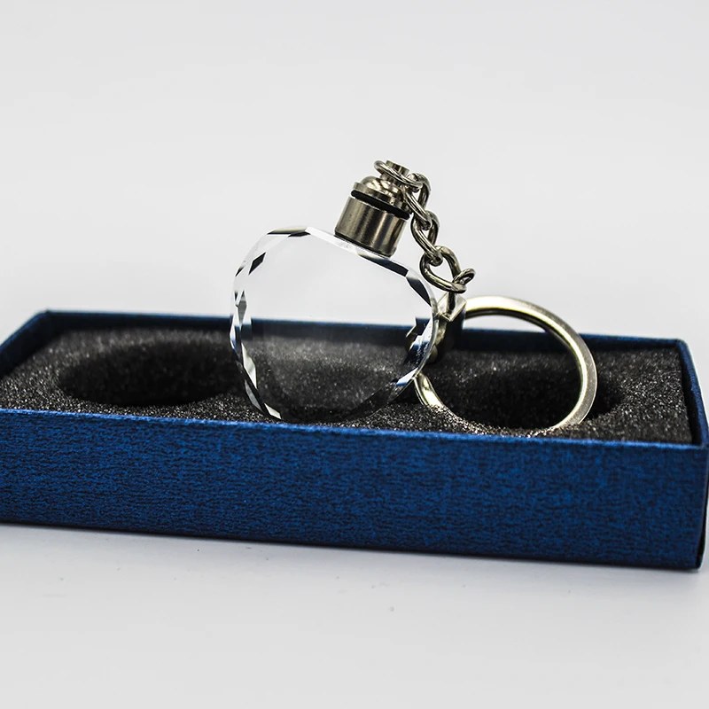 Персонализированный модный рекламный милый Хрустальный брелок для ключей со светодиодной подсветкой, пустой брелок с пользовательским логотипом
