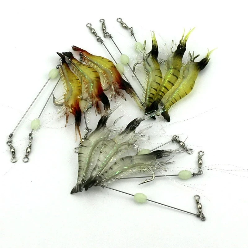 Factory Price Custom 6g 9cm Soft Swin Bait Luminous Silicone Fishing Bait Bionic Shrimp Lures