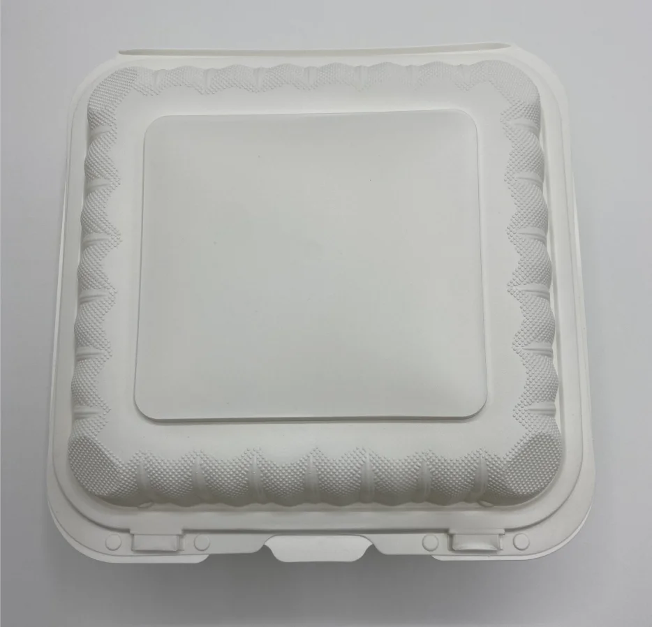 Biodegradable disposable  3 grids sandwich hamburger box
