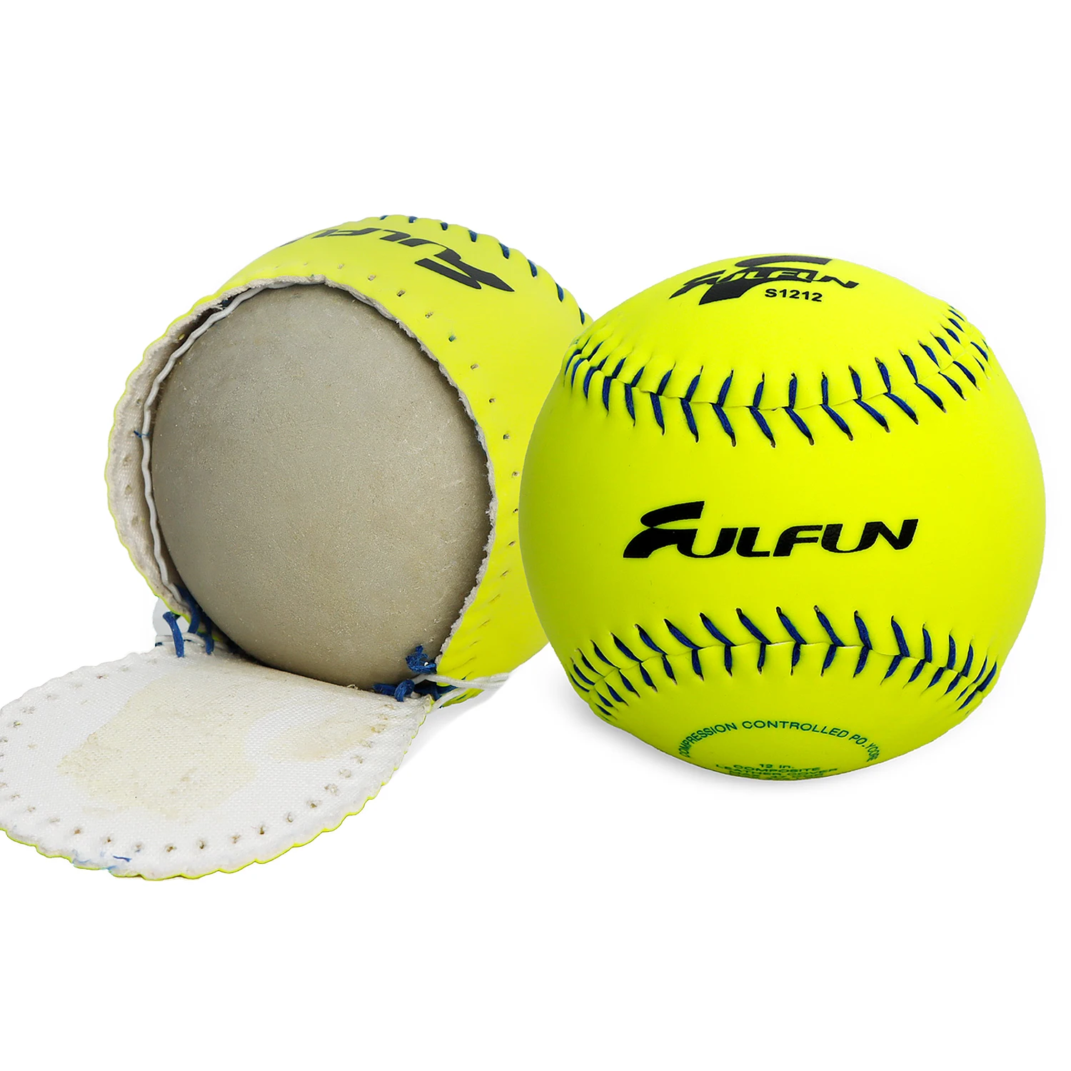 High quality optic Yellow synthetic Leather Softball Sports Practice balls slowpitch softball