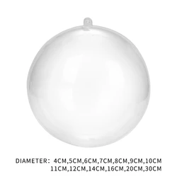 Factory PS 4CM-30CM Openable hollow Hanging clear transparent Xmas Christmas Ornaments Plastic Ball