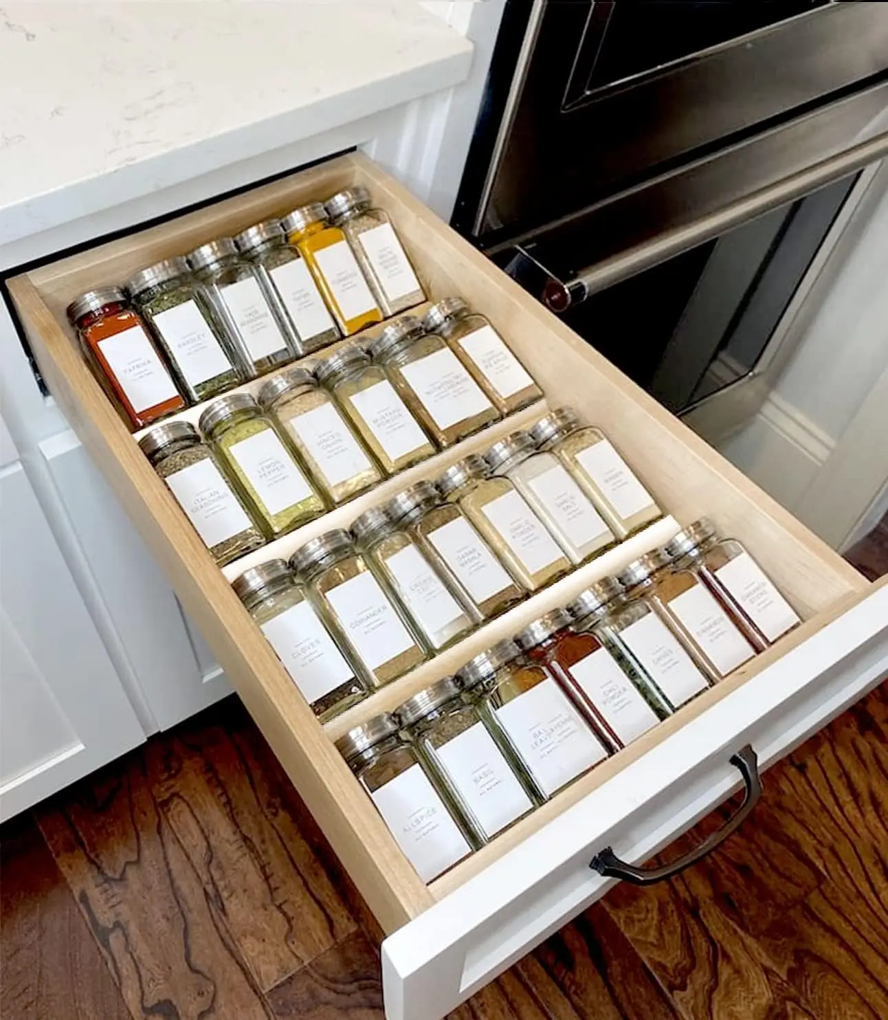 Clear Acrylic 4-tier Spice Drawer Organizer Modern Kitchen Rack Tray Seasoning Jars Inserts (jars Not Included) with 6L Capacity