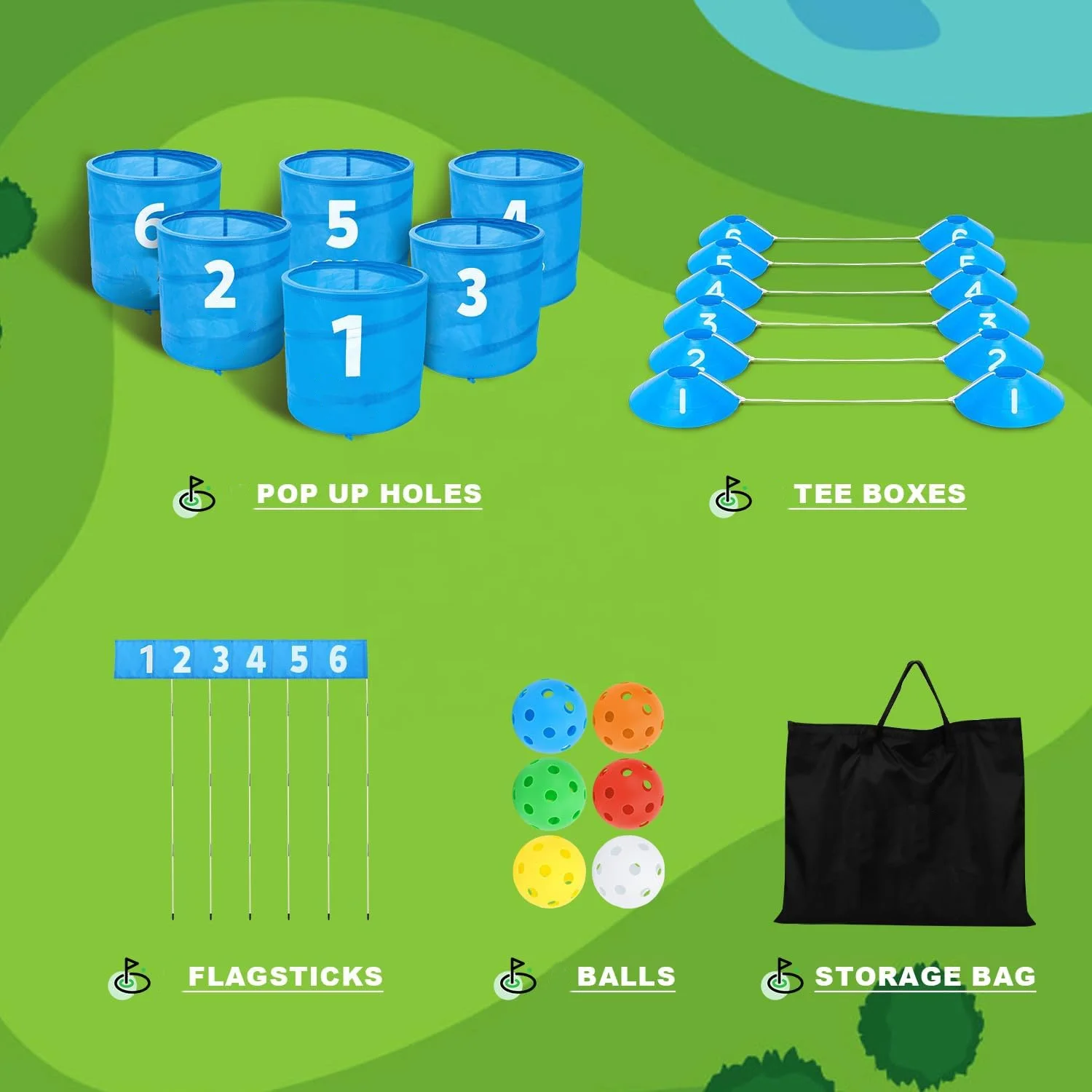 Golf Bucket Game The Ultimate Portable Backyard Outdoor Beach Golf Chipping Game With Buckets