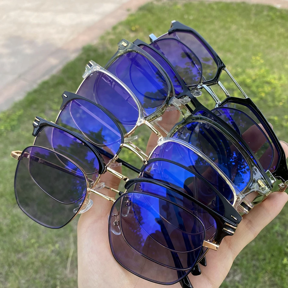 photochromic lens lunettes de lecture photogray qingqing 2024 uv optical men square gold silver black metal frame clear glasses