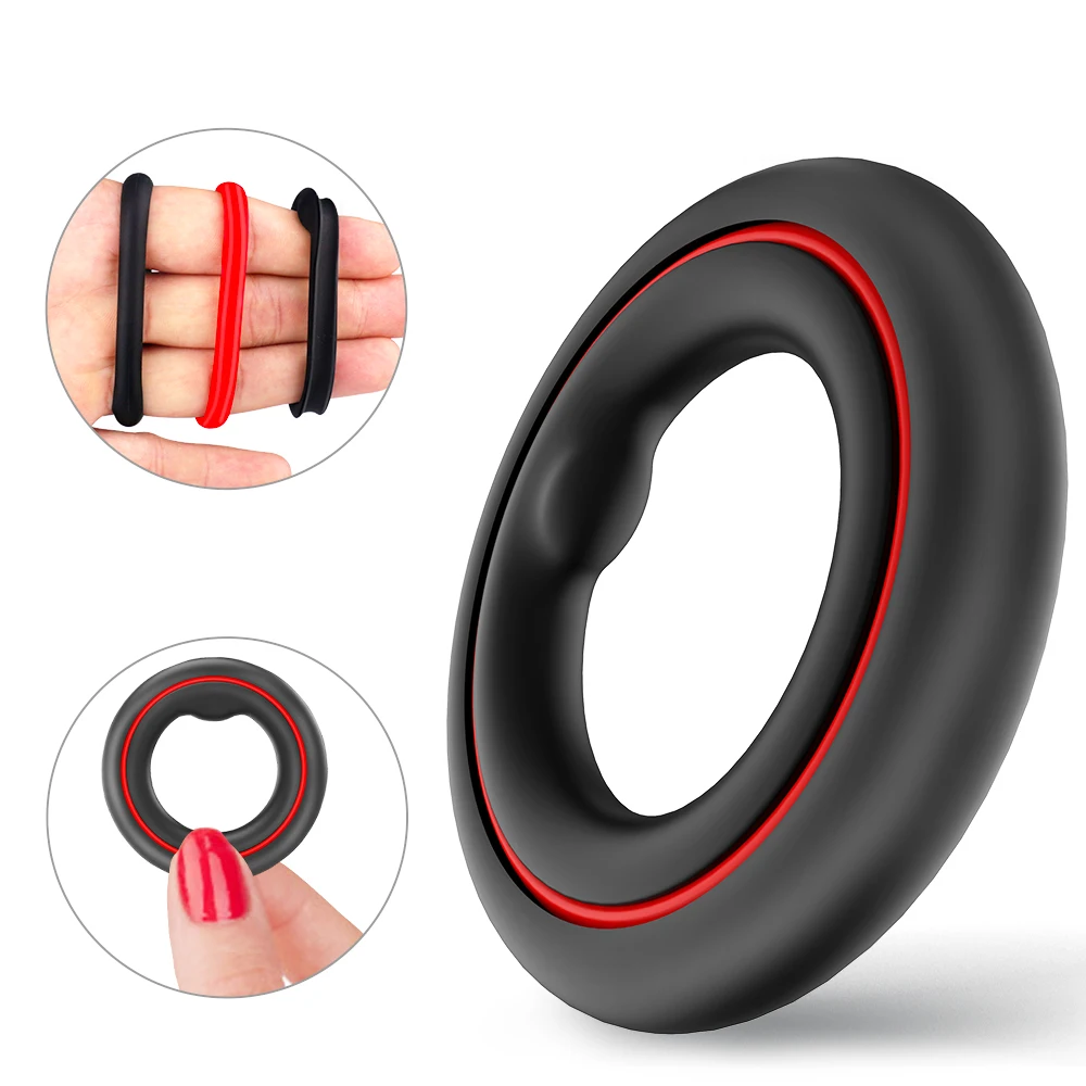 
OMySimba hot selling triple silicone Cock Ring Vibration Penis Ring Adult Man Sex Toys 