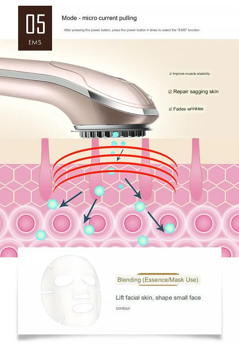 rechargeable vibration ultrasonic skin beauty products skin care face care rf ems face beauty products wholesale  kingdomcares
