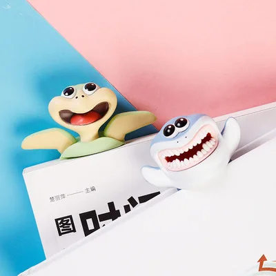 Novelty 3D PVC Animal Shape Bookmarks, Funny Book Mark Gift for Kids Students Plastic Bookmarks