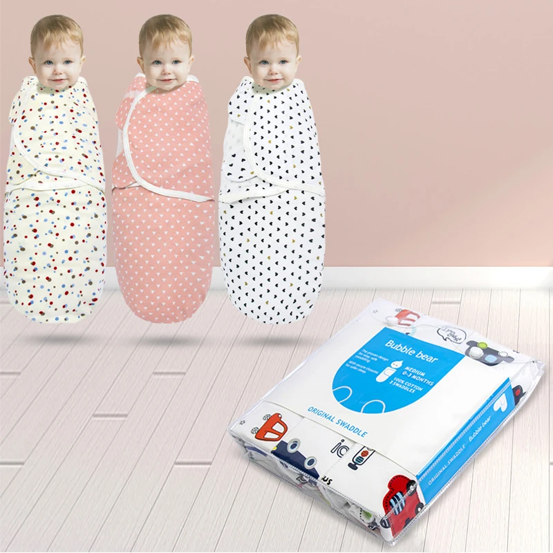 
3 pack baby organic swaddle wrap blanket 100% Cotton Swaddle Blanket Adjustable Infant Wrap 
