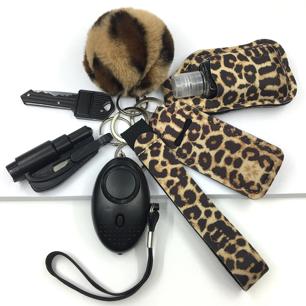 Personal Safety Survival Women Alarm Pepper Spray Window Breaker Set Girl Self Defense Keychain Set