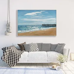 Handmade Canvas Painting Decorative Home Decor Frame Decoration Seascape Paintings