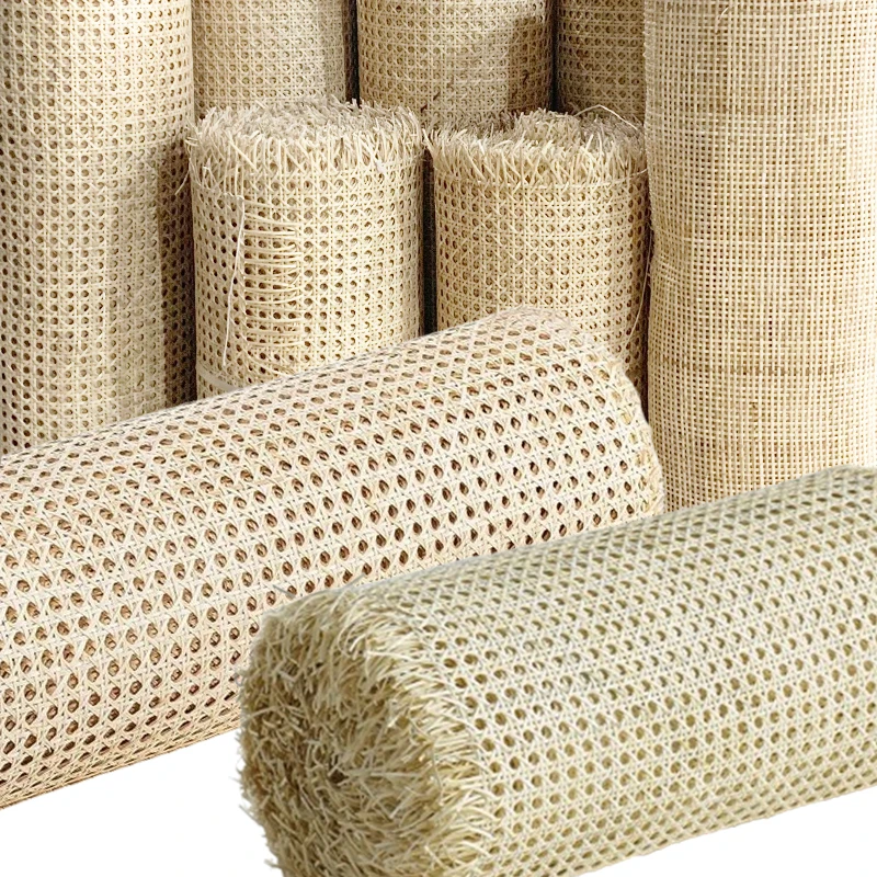 foshan LTR raw material black plastic Synthetic rattan Semi-bleached natural rattan cane webbing sheet roll