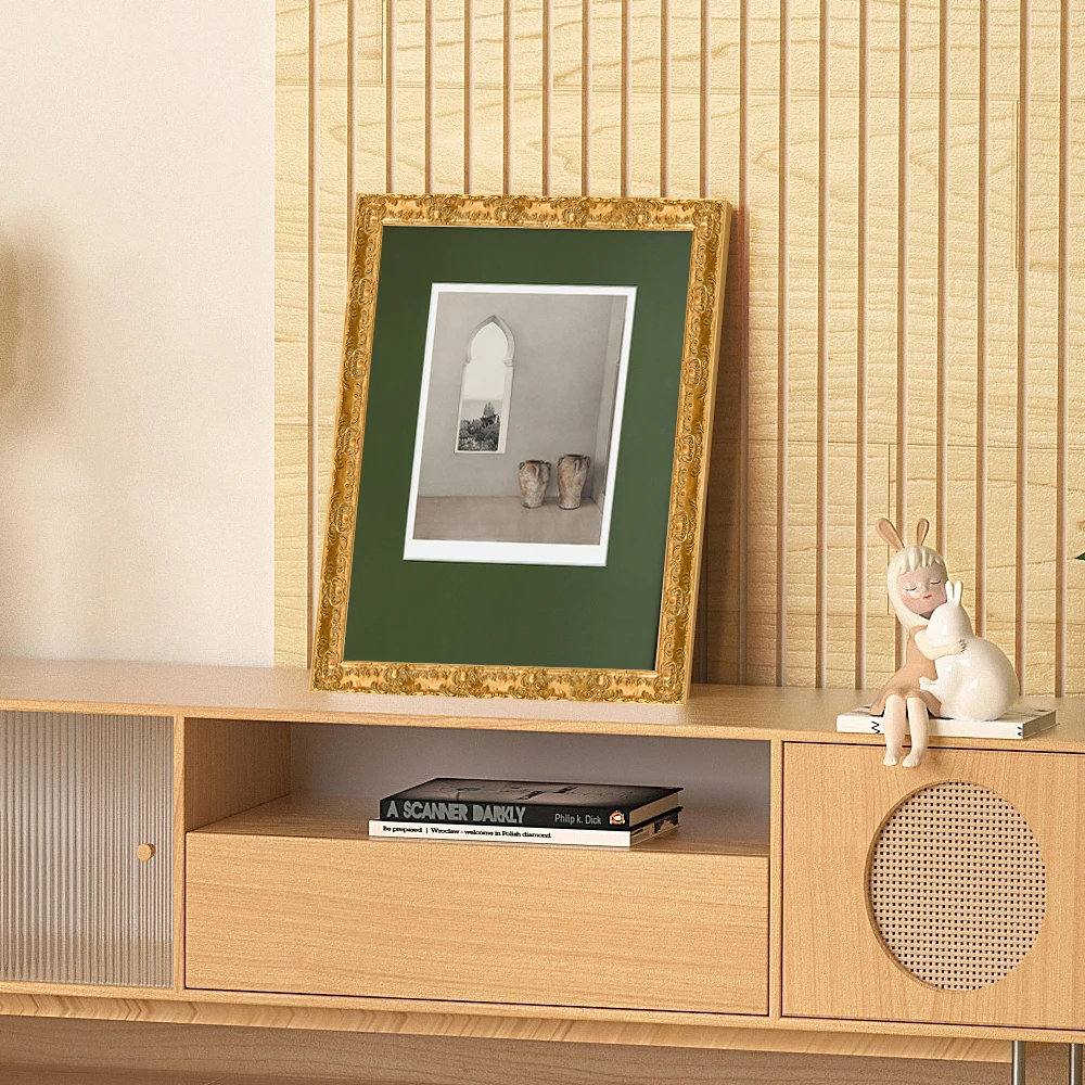 European Luxury Baroque Style Gold Craved Leaf Wooden Photo Frames Wholesale Picture Frame