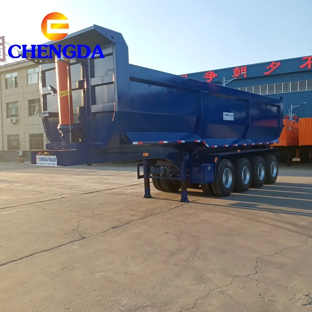 Used Tandem 50 Ton 3 Axles Hydraulic Dumper Tipping Dump Semi Trailer
