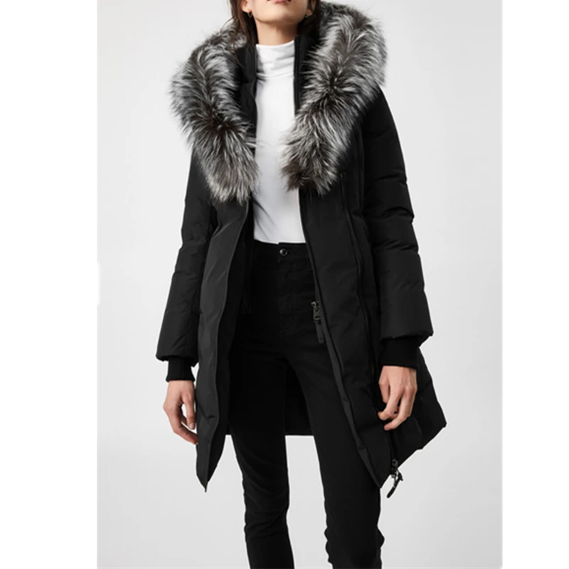 Hot New Arrivals Custom Printed Long Winter Parka Padded Jackets Women Bubble Overcoats Nylon Waterproof Hooded Plus Size Fur