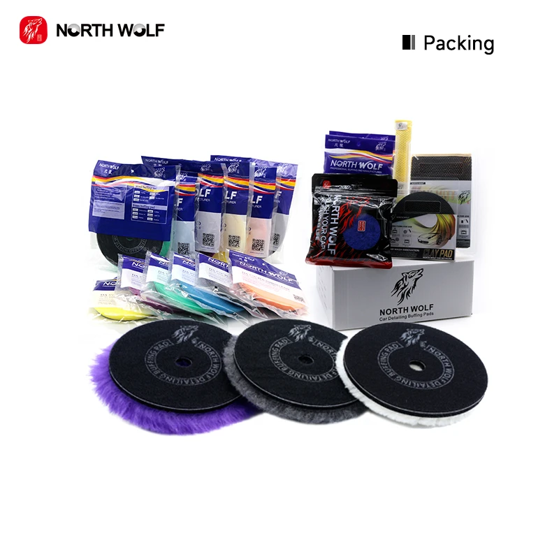 North Wolf 5Inch Japan Ultra soft Microfiber Wool Polishing pad  Car Cutting Buffing Wool Pads