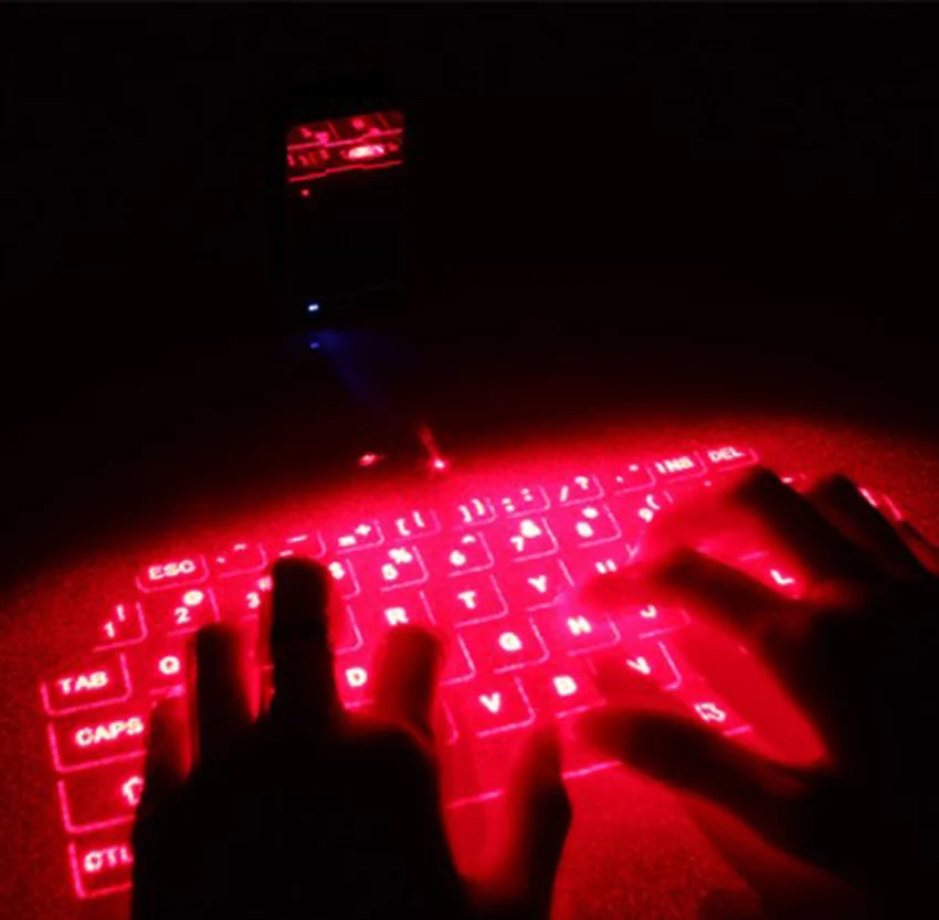 
Hot Selling Promotional Gift Mini Portable Rechargeable Wireless Red Laser Projection Virtual Keyboard for Mobile Phone Tablet 