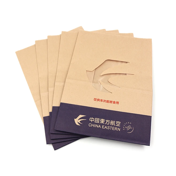 Wholesale new design non logo printed hemp paper bags with window