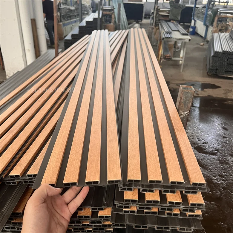 Factory Indoor Decor Wood Plastic Composite PVC Coating Cladding Fluted Wall Board WPC Interior Wall Panel