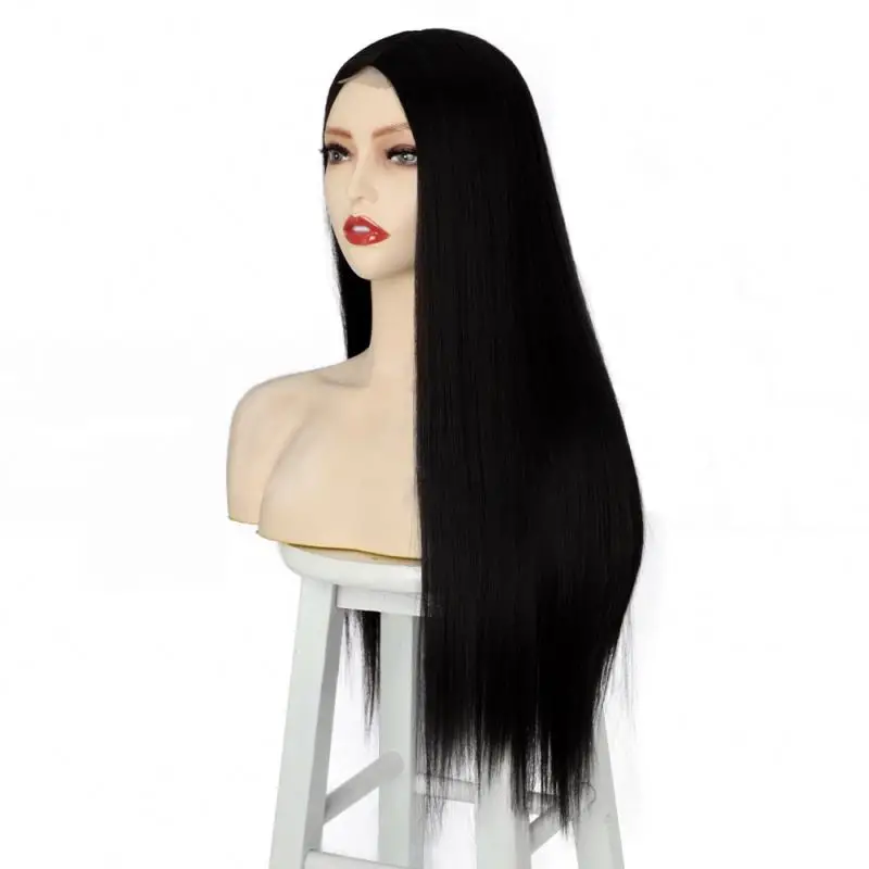 Синтетические парики хорошего качества, парик из синтетического волокна на сетке спереди для длинных прямых волос, цветные парики на заказ