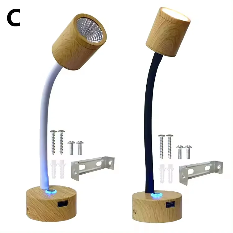 Flexible Gooseneck LED Clamp Reading Book Bed Laptop RV Night Lighting