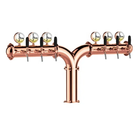 Factory directly wholesale 8 Taps Y shape Beer Tower Medallions custom stainless steel Beer machine Dispenser Tower for bar