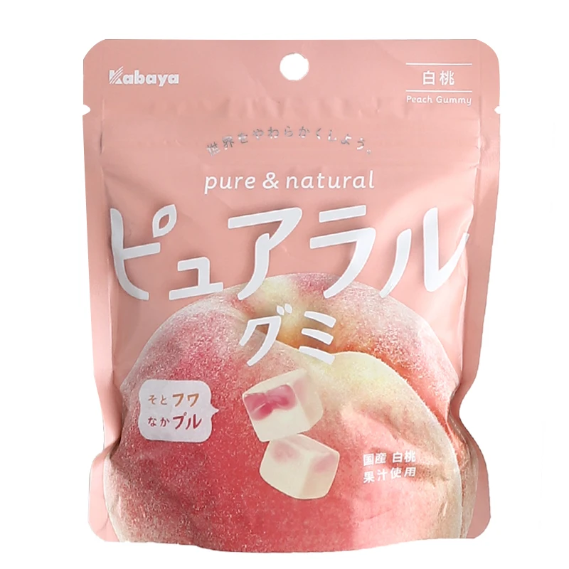 wholesale Japanese gummy fruit jelly candies exotic snacks Peach/Apple/Strawberry Sandwich candies 58g