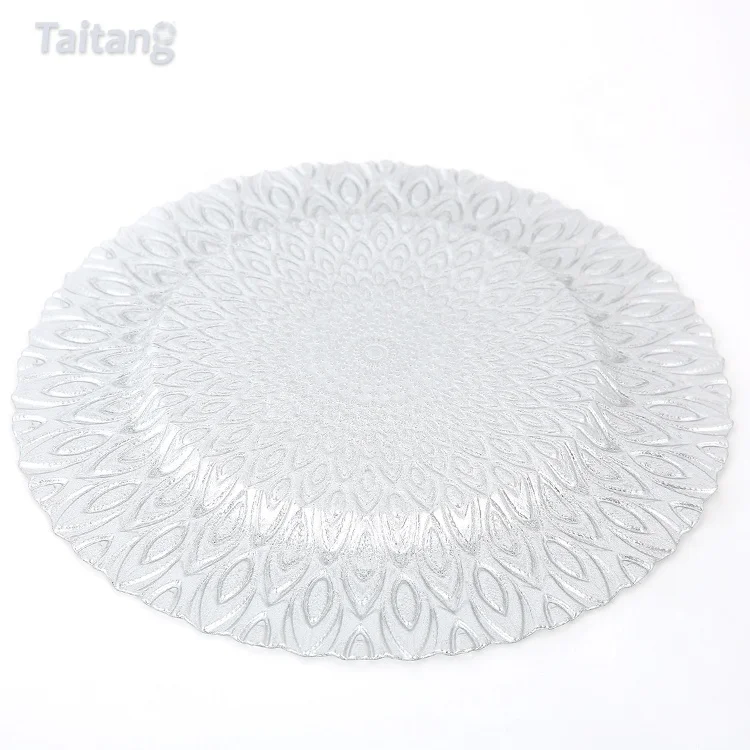 Wholesale Transparent Under Plate Silver Party Wedding Silver Round Plate