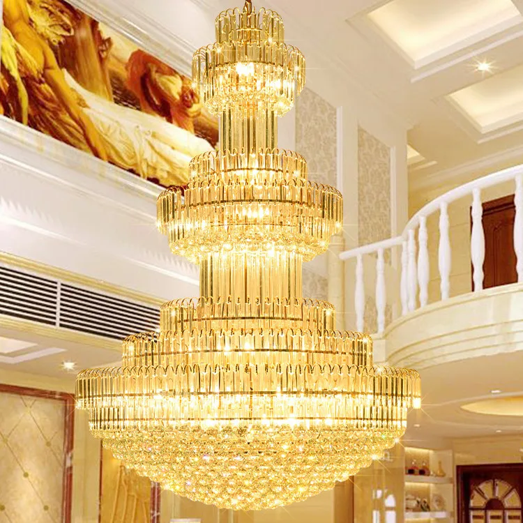House specification home lobby high quality decorations stairs luxury dining foyer led crystal chandelier