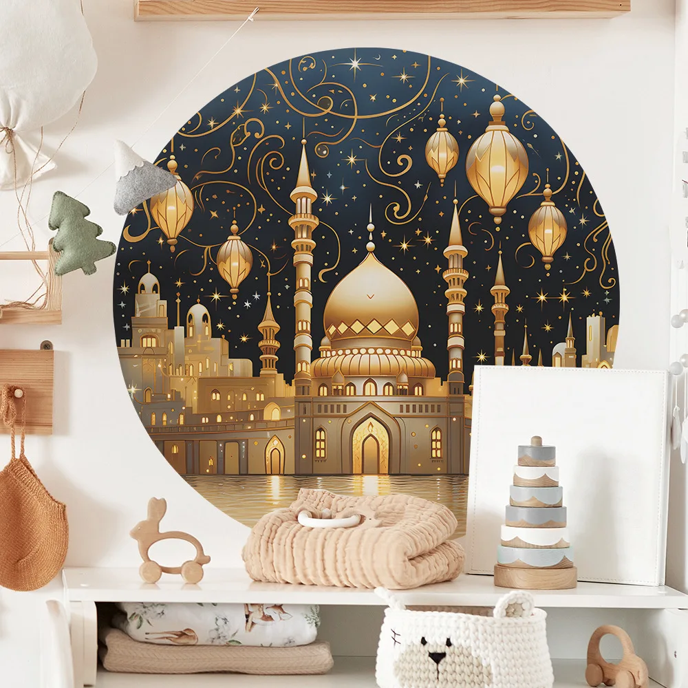 Wholesale Custom PVC Removable Self Adhesive Dream Castle Islamic Eid Mubarak Muslim Ramadan Home Wall Decor Stickers