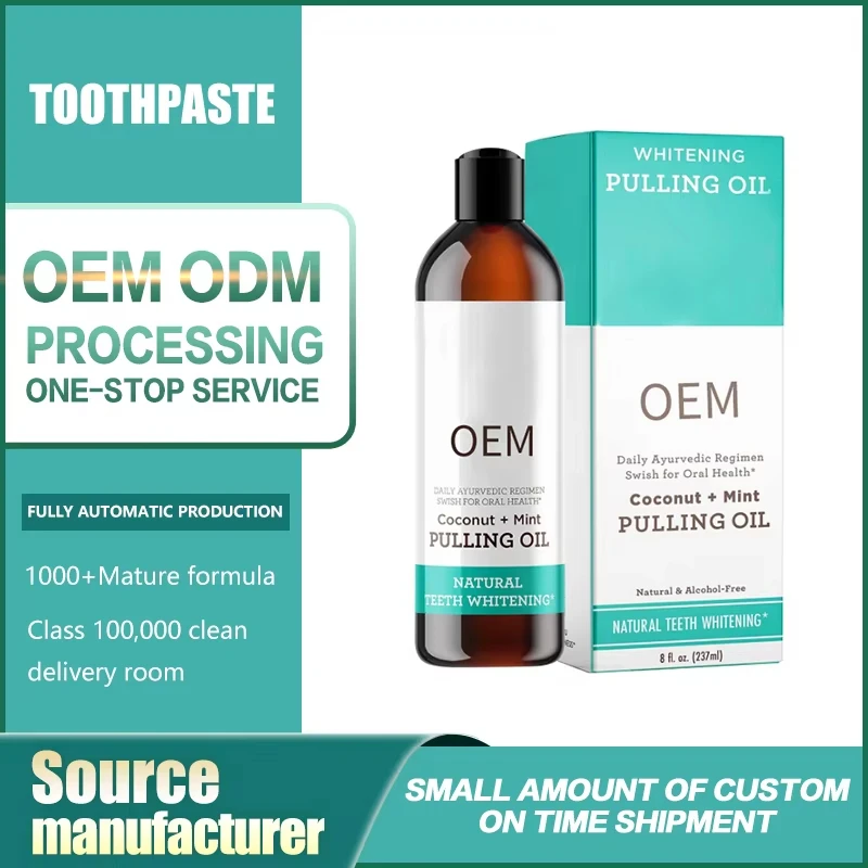 Natural Ayurvedic Minty Whitening Oil Pulling for Daily Oral Health Oral Rinse