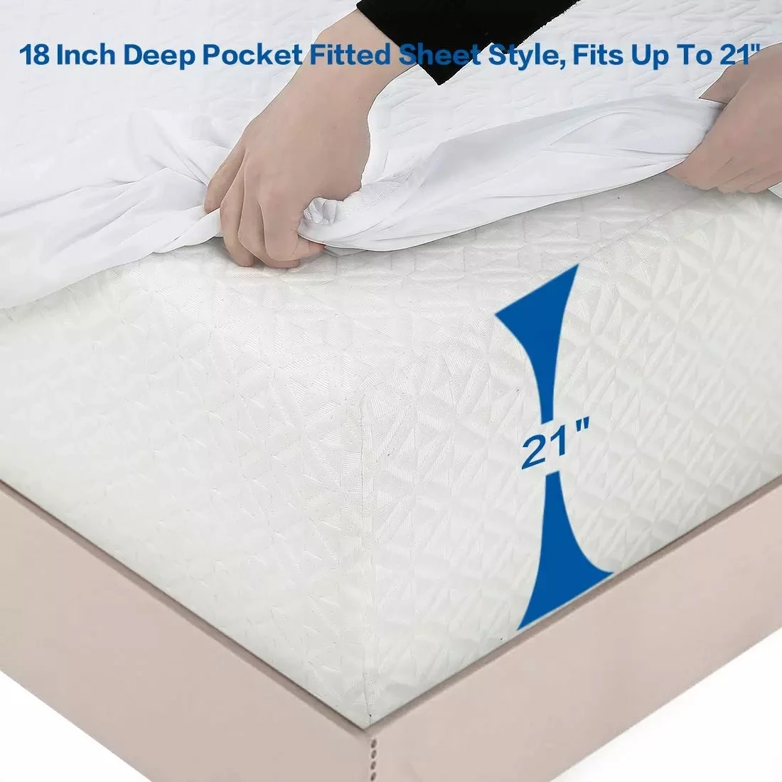 Quilted Mattress Pad Cover Elastic Fitted Waterproof Mattress Protector