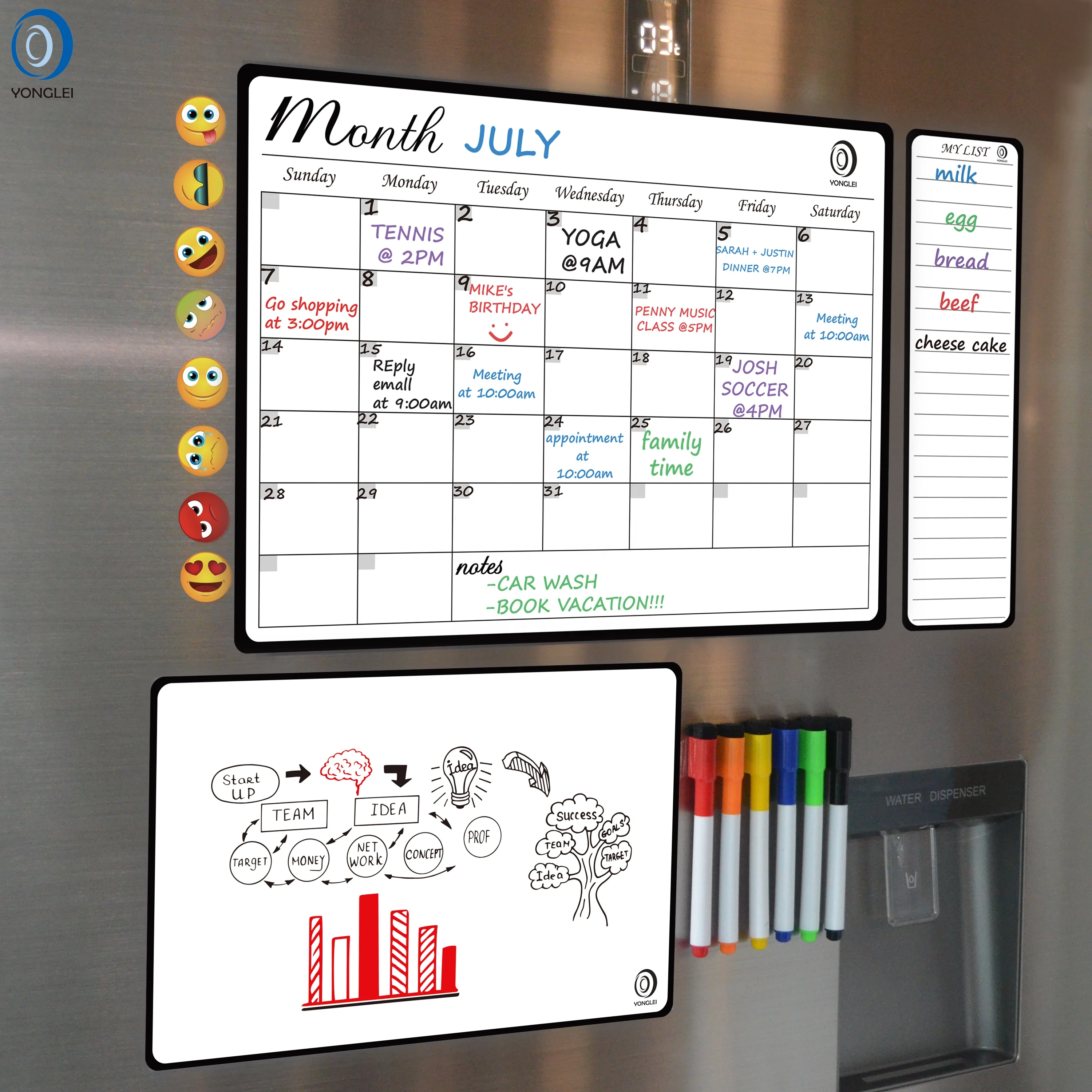 Магнитная доска для холодильника с ежемесячным календарем 10,2 P-5
