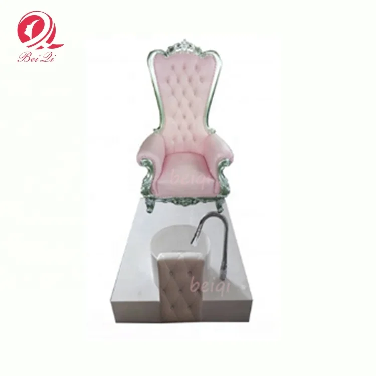 2019 China Hot selling pink salon furniture fashionable pedicure chair massage pink queen chair luxury wedding king