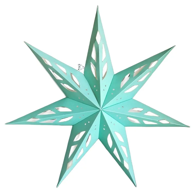Wholesale Home Decor Green Folding Hanging Decoration Lamp Star Paper Lantern