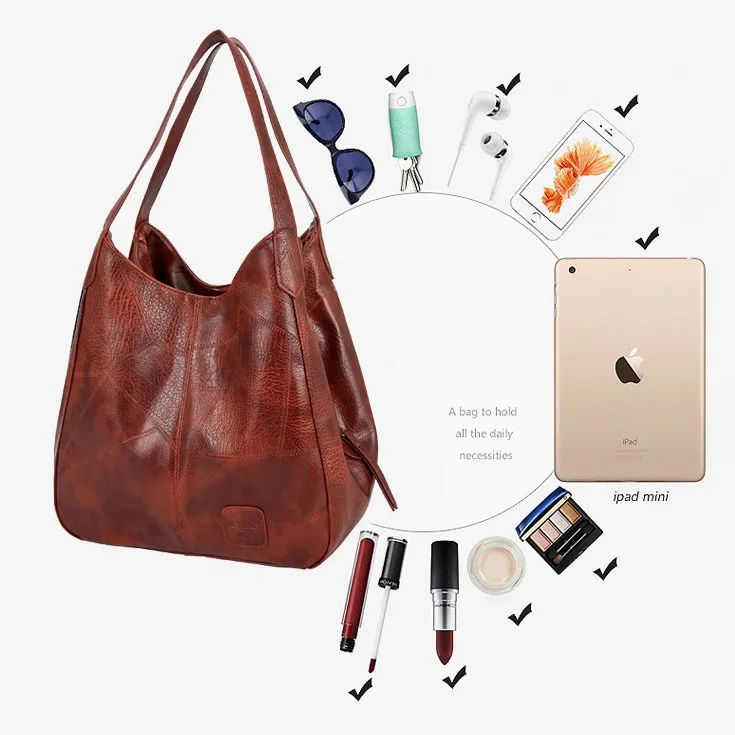 Women Soft Leather Hand bags Luxury Handbags Shoulder Bags Female Top-handle Bags large capacity